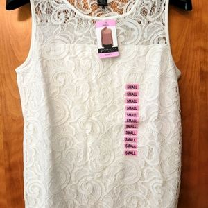 NWT Adrianna Papell Ivory Tank Top Size Small